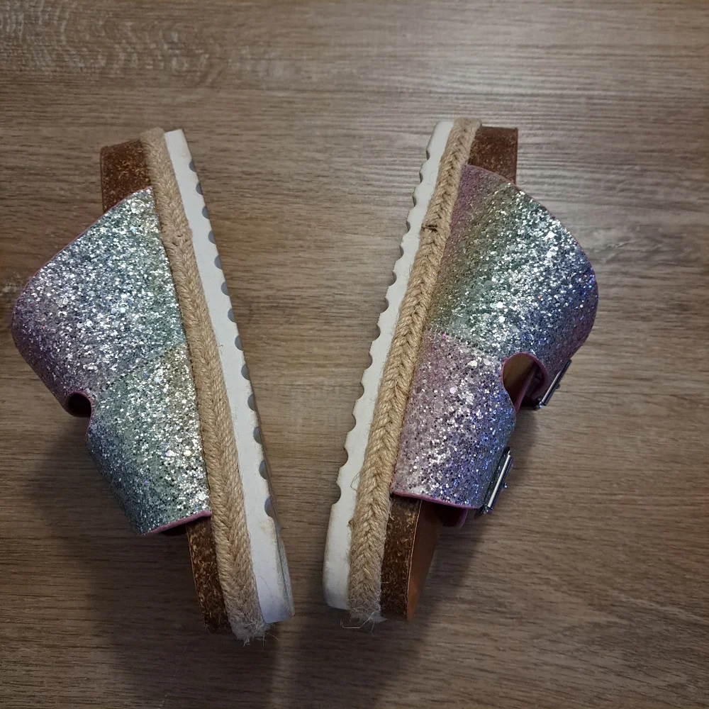 Dolce Vita Cillean Double Strap Glitter Slide Sandals Big Girl's 4